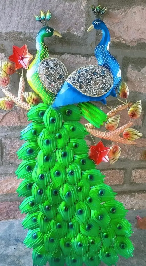 Metal_Double_Couple_Peacock_Wall_Art_Decor_On_Tree_Branch_With_Led_(3_Feet_(36_x_22_Inch)