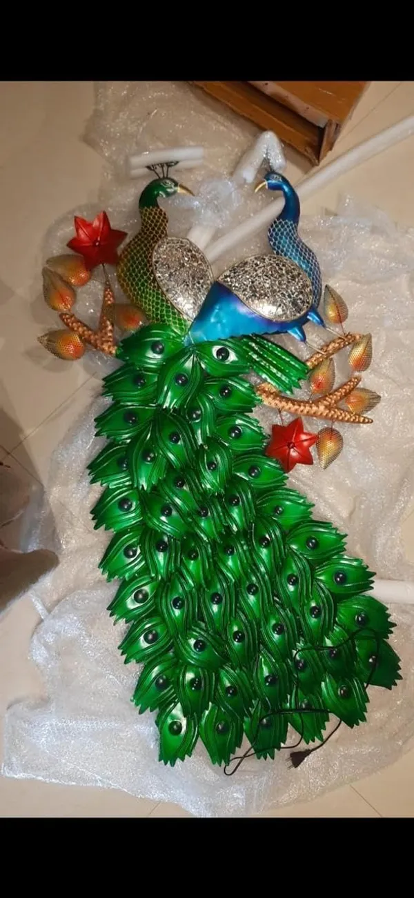 Metal_Double_Couple_Peacock_Wall_Art_Decor_On_Tree_Branch_With_Led_(3_Feet_(36_x_22_Inch)
