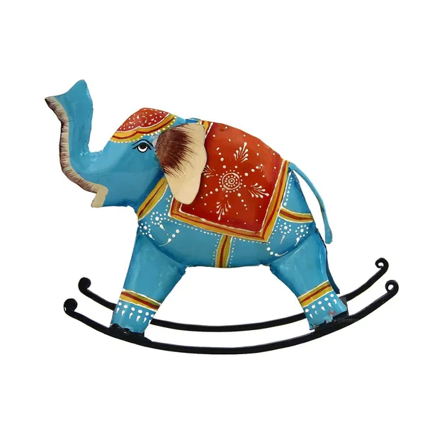 Iron_Decorative_Rocking_Elephant_Showpiece_Figurine_Multicolours_(9_Inch)
