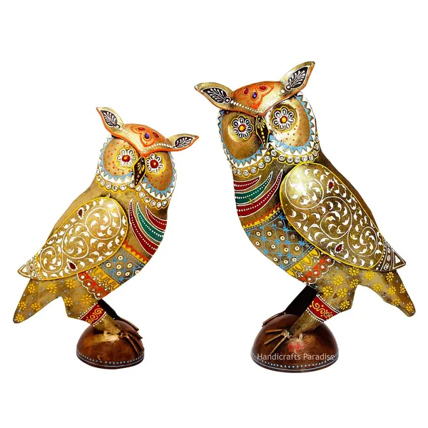 Set_Of_2_Wrought_Iron_Owl_Showpiece_For_Home_Decor_(13_Inch)