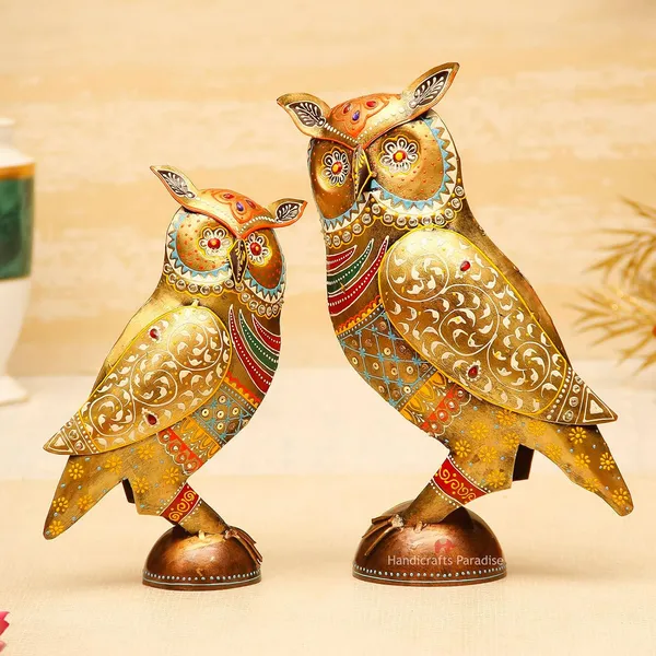 Set_Of_2_Wrought_Iron_Owl_Showpiece_For_Home_Decor_(13_Inch)