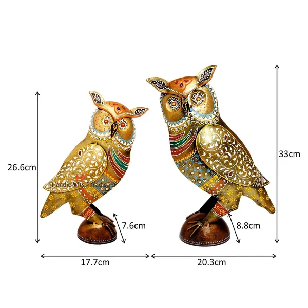 Set_Of_2_Wrought_Iron_Owl_Showpiece_For_Home_Decor_(13_Inch)