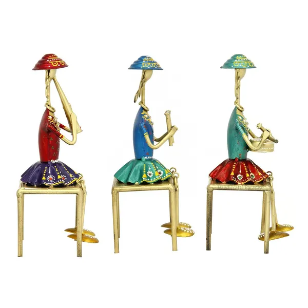 Set_Of_3_Piece_Handmade_Decorative_Musician_Seated_Ladies_Showpiece_Gift_Item_For_Home_Decor_In_Wrought_Iron_(3_x_3_x_9.75_Inch)