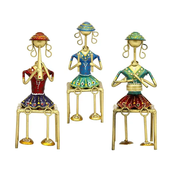 Set_Of_3_Piece_Handmade_Decorative_Musician_Seated_Ladies_Showpiece_Gift_Item_For_Home_Decor_In_Wrought_Iron_(3_x_3_x_9.75_Inch)