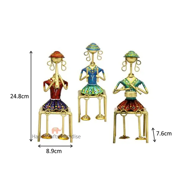 Set_Of_3_Piece_Handmade_Decorative_Musician_Seated_Ladies_Showpiece_Gift_Item_For_Home_Decor_In_Wrought_Iron_(3_x_3_x_9.75_Inch)