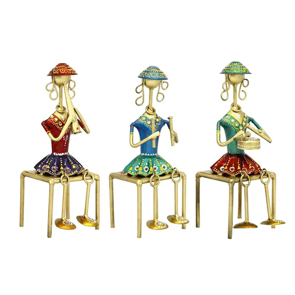 Set_Of_3_Piece_Handmade_Decorative_Musician_Seated_Ladies_Showpiece_Gift_Item_For_Home_Decor_In_Wrought_Iron_(3_x_3_x_9.75_Inch)