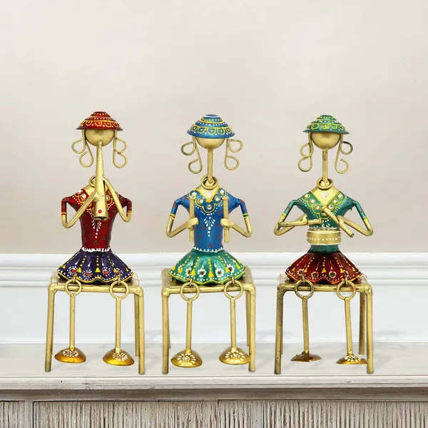 Set_Of_3_Piece_Handmade_Decorative_Musician_Seated_Ladies_Showpiece_Gift_Item_For_Home_Decor_In_Wrought_Iron_(3_x_3_x_9.75_Inch)