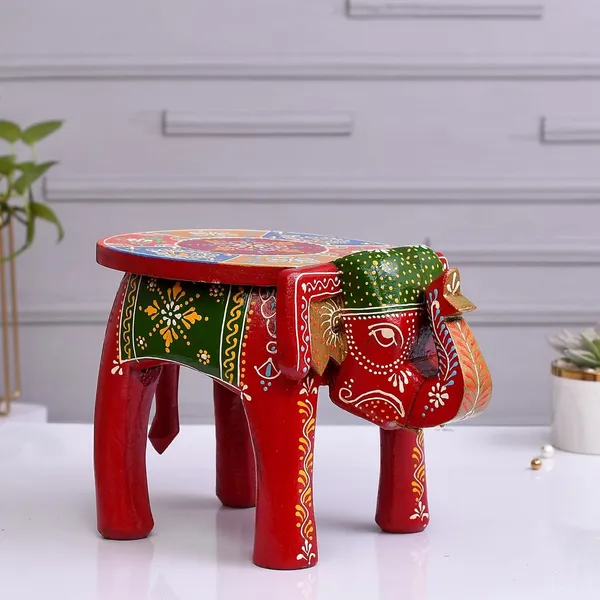 WOODEN_PAINTED_ELEPHANT_TABLE_8''