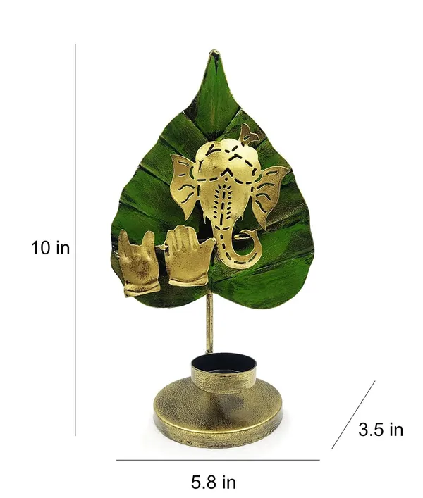 IRON_PAINTED_TEA_LIGHT_LEAF_GANESH
