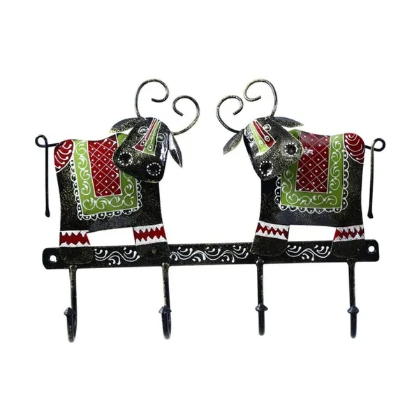 IRON_PAINTED_WALL_2_COW_4_HOOK_Key_Holder