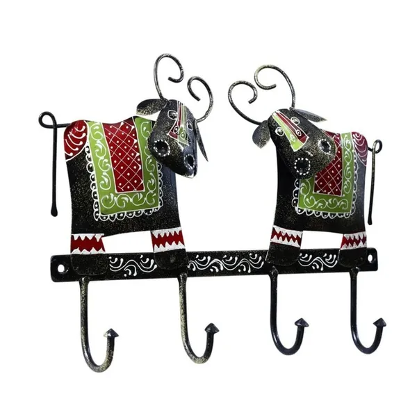 IRON_PAINTED_WALL_2_COW_4_HOOK_Key_Holder