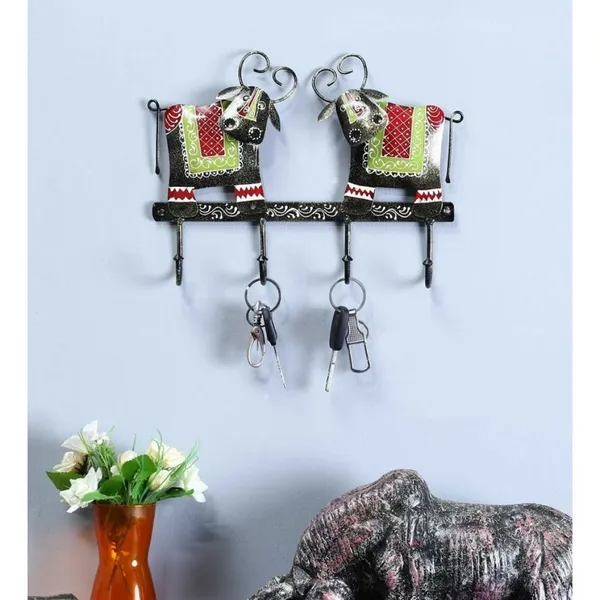 IRON_PAINTED_WALL_2_COW_4_HOOK_Key_Holder