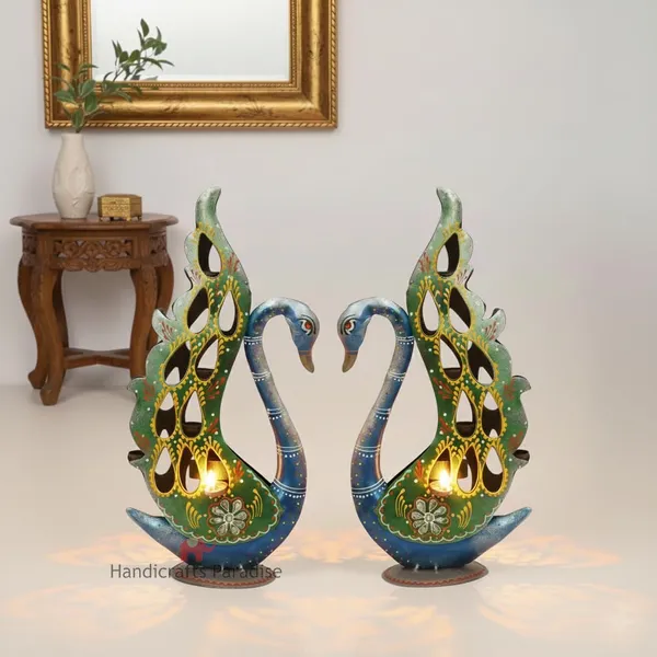 IRON_PAINTED_TEA_LIGHT_DUCK__peacock_S_/2