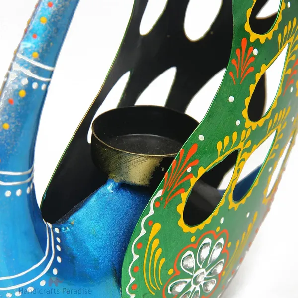 IRON_PAINTED_TEA_LIGHT_DUCK__peacock_S_/2