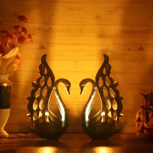 IRON_PAINTED_TEA_LIGHT_DUCK__peacock_S_/2