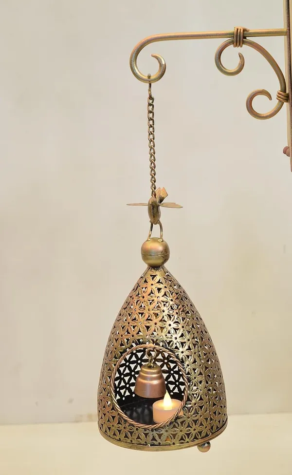 IRON_PAINTED_BIRD_HOUSE_TEA_LIGHT_Hanging_Set_of_2