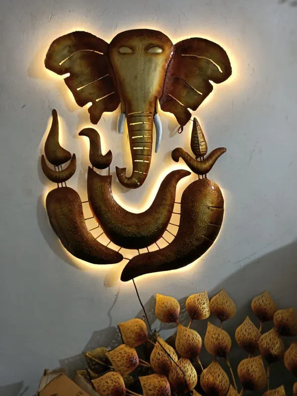 Metal_Lord_Ganesha_Wall_Art_Decor_Sculpture_Hanging_Large_Big_With_Led_(40_x_50_Inch)