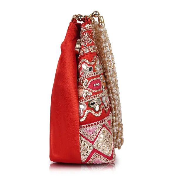Red_Velvet_Silk__Embroidery_Ethnic_Wedding_Party_Handheld_Potli_For_Women