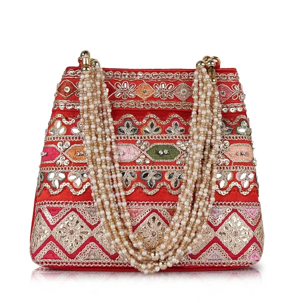 Red_Velvet_Silk__Embroidery_Ethnic_Wedding_Party_Handheld_Potli_For_Women