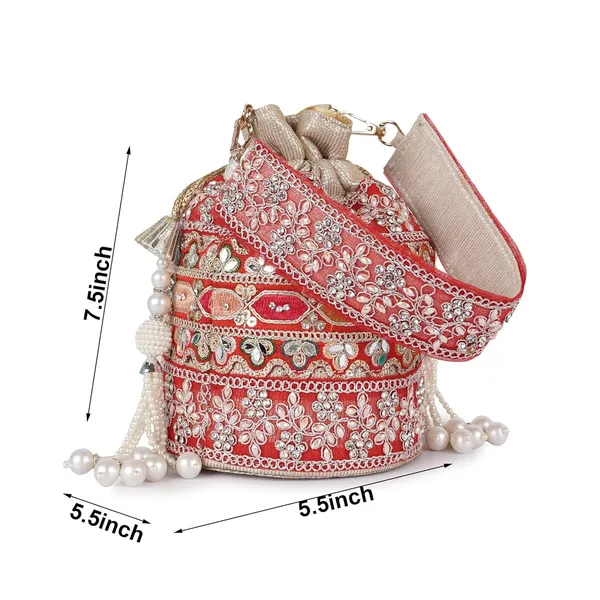 Red_Velvet_Silk__Embroidery__Ethnic_Wedding_Party_Handheld_Potli_For_Women,_Red