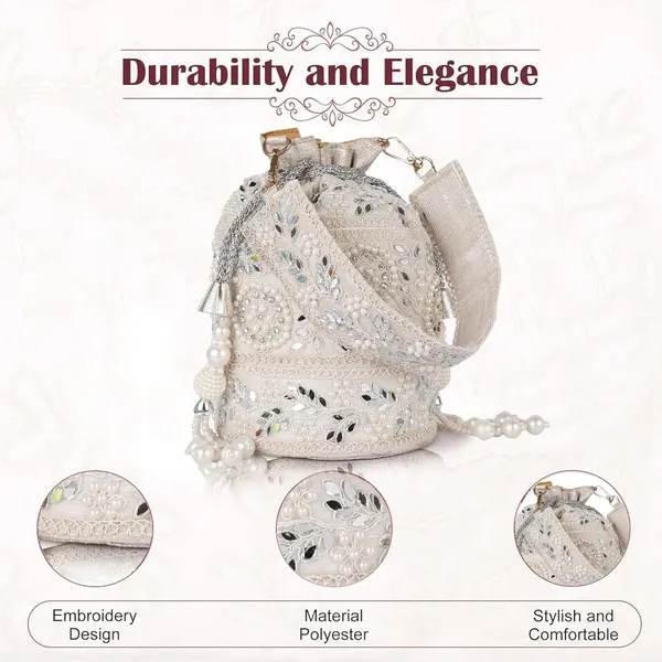 White_Velvet_Silk__Embroidery__Ethnic_Wedding_Party_Handheld_Potli_For_Women,_White