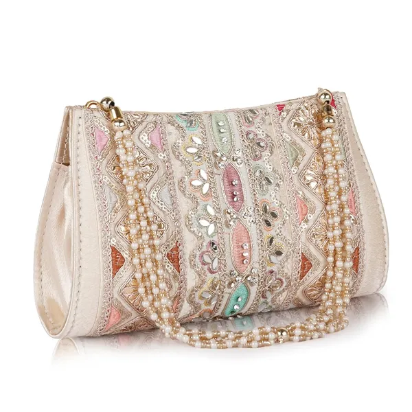 Cream_Velvet_Silk__Embroidery__Wedding_Party_Handheld_Potli_For_Women