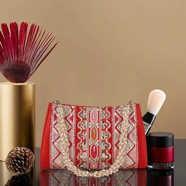 Red_Velvet_Silk__Embroidery__Wedding_Party_Handheld_Potli_For_Women