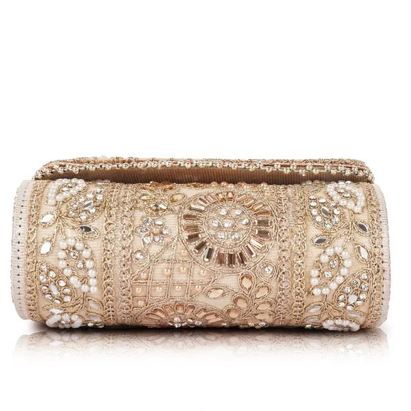 Gold_Velvet_Silk__Embroidery__Wedding_Party_Handheld_Potli_Bag_For_Women