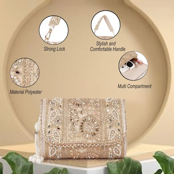 Gold_Velvet_Silk__Embroidery__Wedding_Party_Handheld_Potli_Bag_For_Women