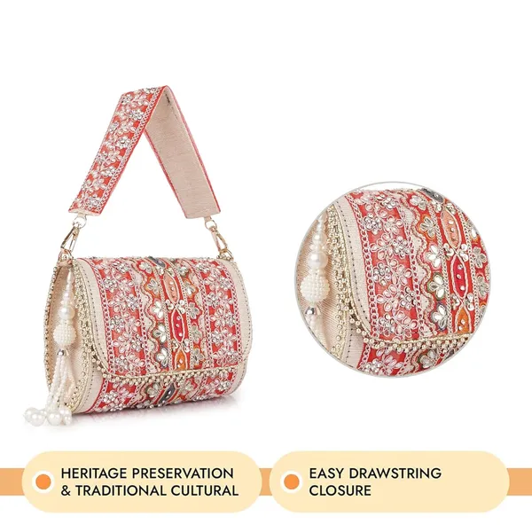 Red_Velvet_Silk__Embroidery__Wedding_Party_Handheld_Potli_Bag_For_Women