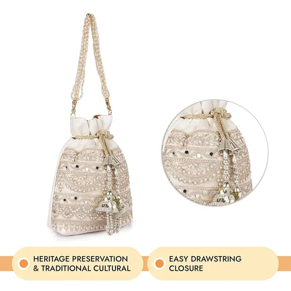 White_Velvet_Silk__Embroidery_Wedding_Handheld_Potli_Bag_For_Women