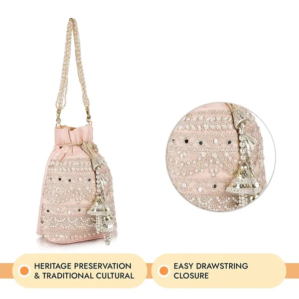Peach_Velvet_Silk__Embroidery_Wedding_Handheld_Potli_Bag_For_Women