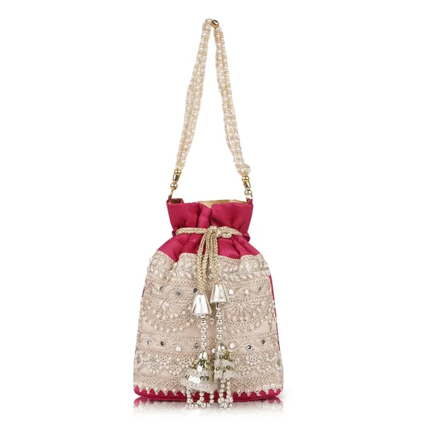 Pink_Velvet_Silk__Embroidery_Wedding_Handheld_Potli_Bag_For_Women