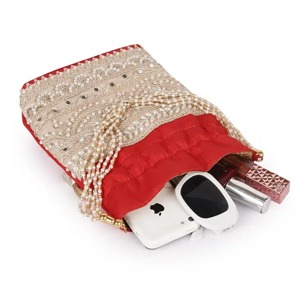 Red_Velvet_Silk_Embroidery_Wedding_Handheld_Potli_Bag_For_Women