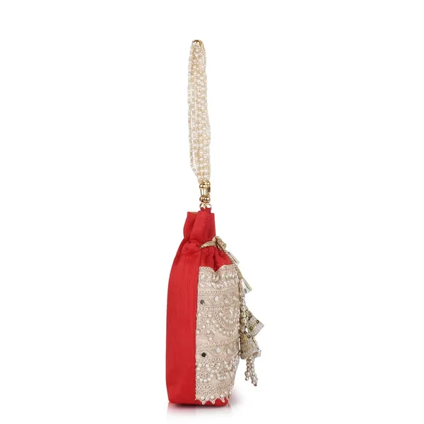 Red_Velvet_Silk_Embroidery_Wedding_Handheld_Potli_Bag_For_Women