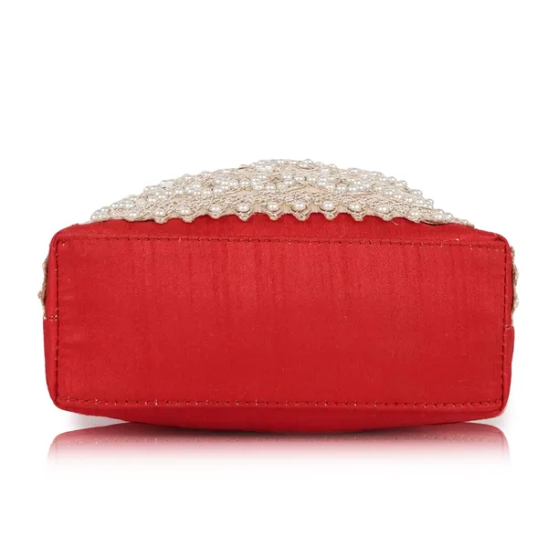 Red_Velvet_Silk_Embroidery_Wedding_Handheld_Potli_Bag_For_Women