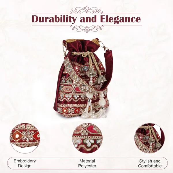 Maroon_Velvet_SilkEmbroidery_Ethnic_Wedding_Party_Handheld_Potli_For_Women