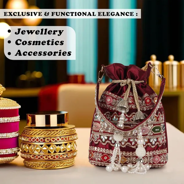 Maroon_Velvet_SilkEmbroidery_Ethnic_Wedding_Party_Handheld_Potli_For_Women