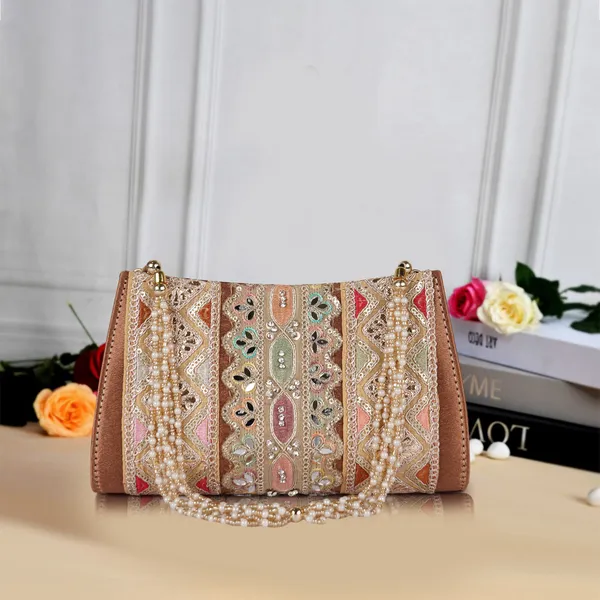 Brown_Velvet_Silk__Embroidery__Wedding_Party_Handheld_Potli_For_Women