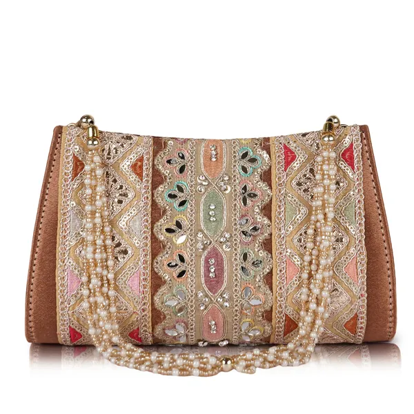Brown_Velvet_Silk__Embroidery__Wedding_Party_Handheld_Potli_For_Women