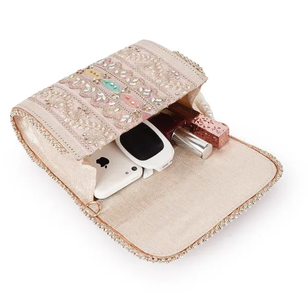 Pink_Velvet_Silk__Embroidery__Wedding_Party_Handheld_Potli_Bag_For_Women