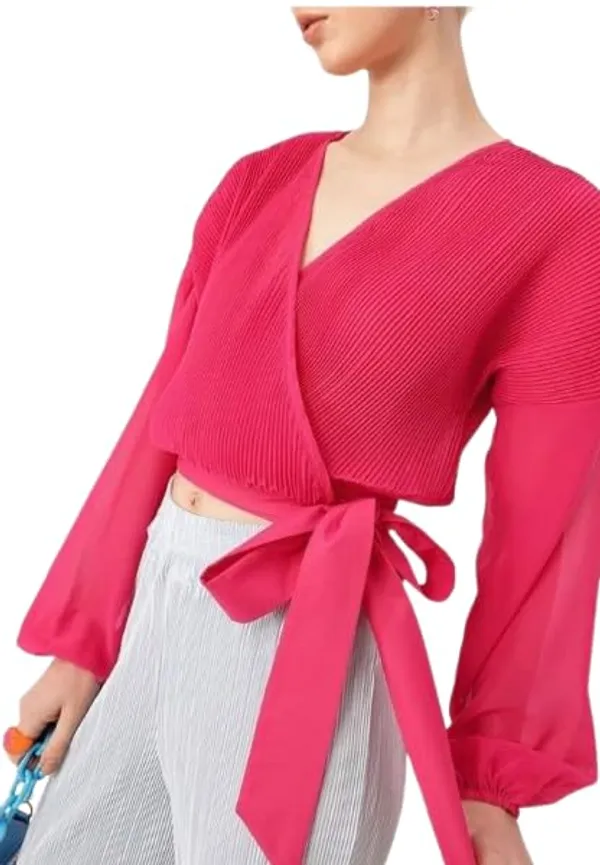 Pink_Crepe_Premium_Elegant_Top_For_Women