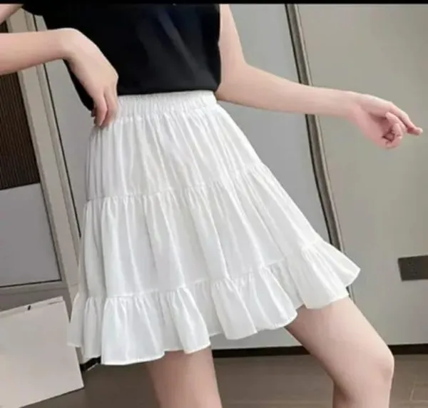 White_Crepe_Premium_&_Elegant_Skirt_For_Women