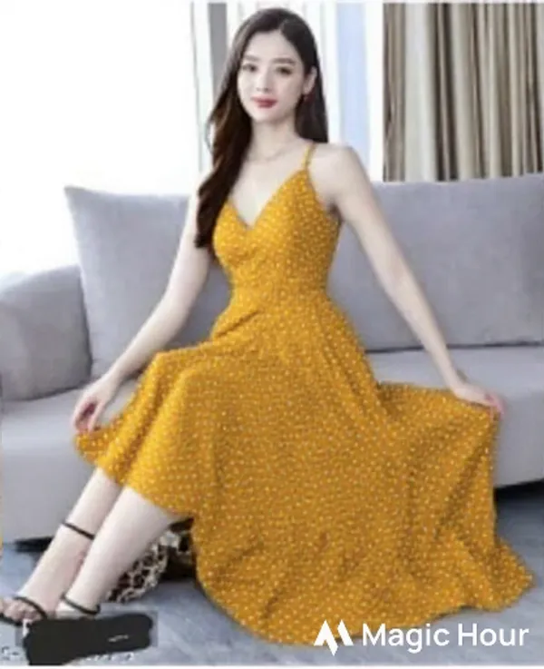 Yellow_Premium_Crape_Solid_Casual_Gown_for_Women