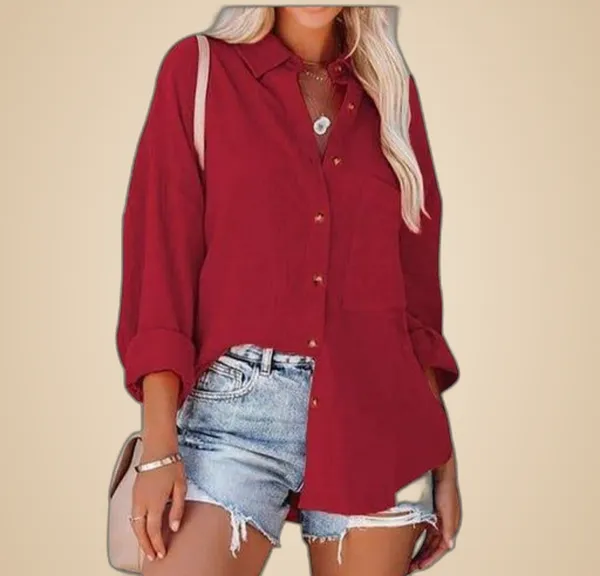 Maroon_Premium_Polycotton_Casual_Shirt_For_Women