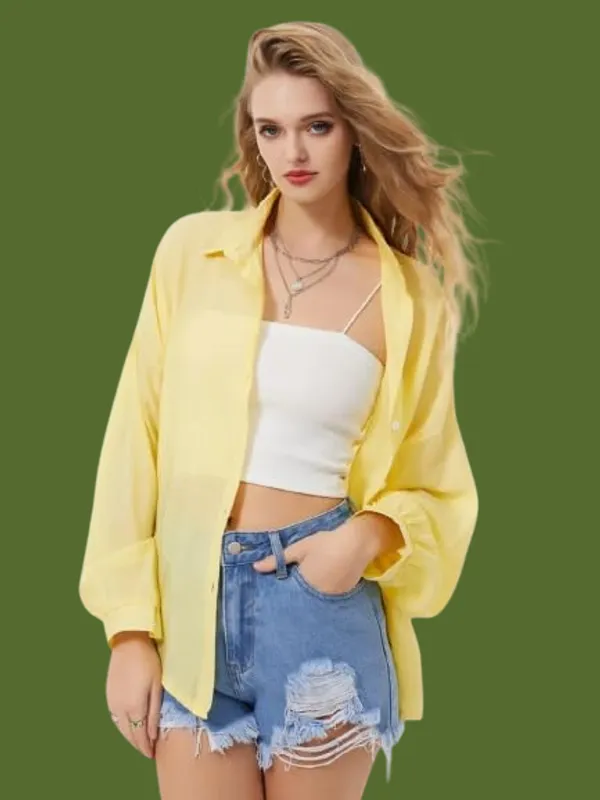 Lemon_Yellow_Polycotton_Casual_Shirt_for_Women
