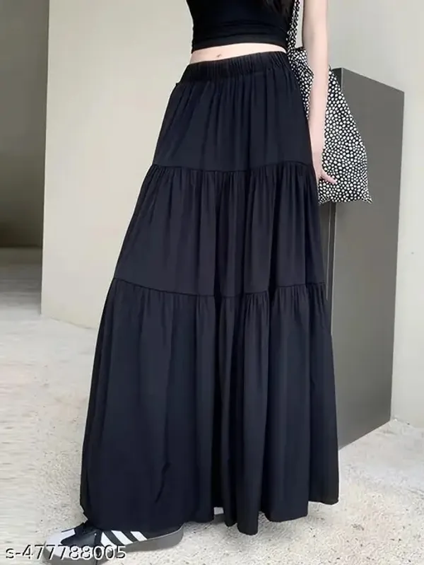 Black_Crepe_Premium_&_Elegant_Long_Skirt_For_Women