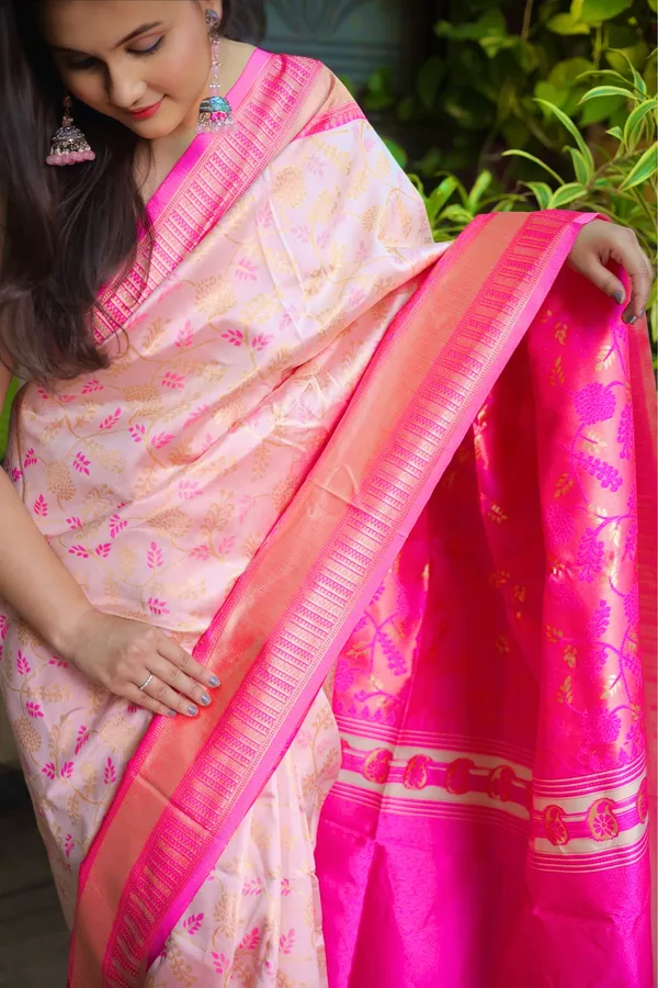 Pink_&_Silver_Kanchipuram_Silk_Printed_Saree_With_Unstitched_Blouse_Piece_|_For_Women