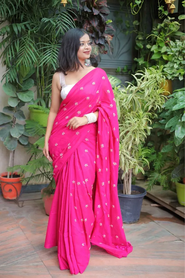 Vibrant_Pink_Handloom_Khadi_Cotton_Printed_Saree_With_Unstitched_Blouse_Piece_|_For_Women