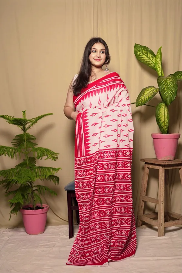 Multicolor_Cotton_Printed_Saree_With_Unstitched_Blouse_Piece_|_For_Women